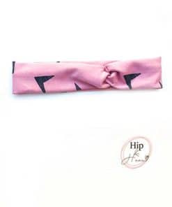 Kinder-haarband-roze-met-papier-vliegtuigjes
